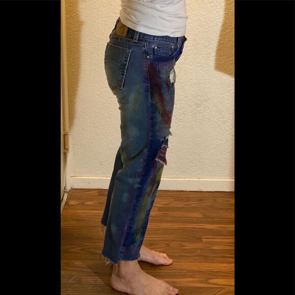 Lucky Brand Women’s Wearable art Jeans Sz 8 - Picture 5 of 10